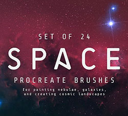 极品Procreate笔刷－24支星空艺术效果：Space Procreate brushes